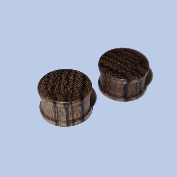 18mm Holzplugs aus Zebrano/Zwetschge sold as pair