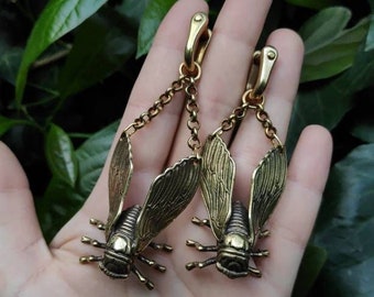 Brass Ear Weights 'Cicada'