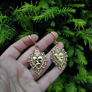 Ear Weights &#39;Small Ex Voto&#39; silver/gold colored sold as pair