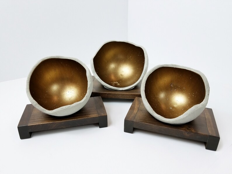 Concrete Bowl in Espresso Air Plant Holder Candle Holder Etsy