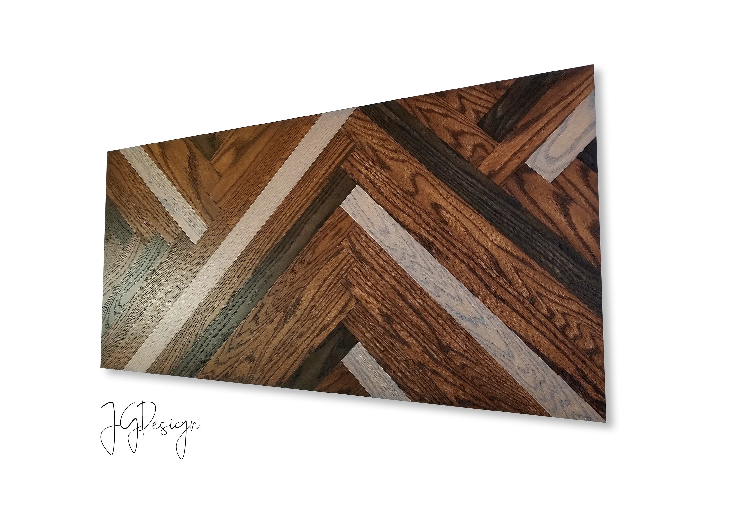 Modern Geometric Wood Wall Art Black & Gray Reclaimed Etsy