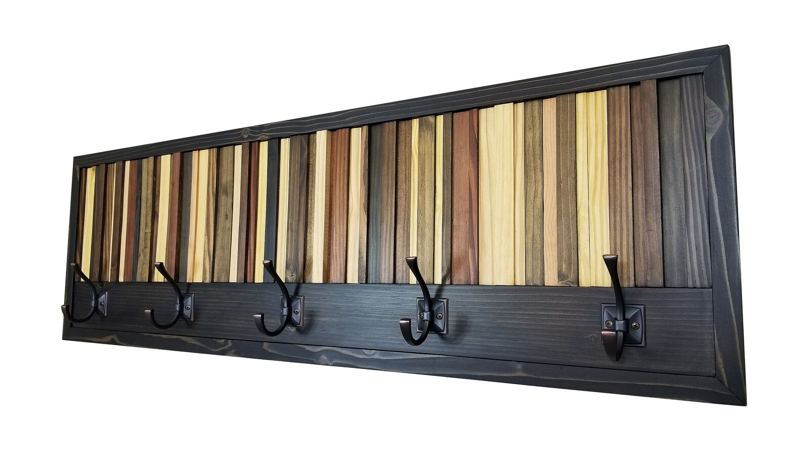 Rustic Wooden Wall Mounted Coat Rack Reclaimed Wood Wood Etsy