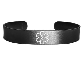 Medical ID Bracelet for wrist size 6"- 9", Emergency Info Allergy Alert Bracelet up to 480 Characters, Surgical Grade 316L Stainless Steel