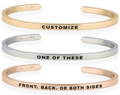 Personalize 3mm Slim Custom Bracelet, Inspirational Mantra Bracelet for Women, Friendship Bracelet, GPS Coordinate Bracelet, Bridesmaid Gift
