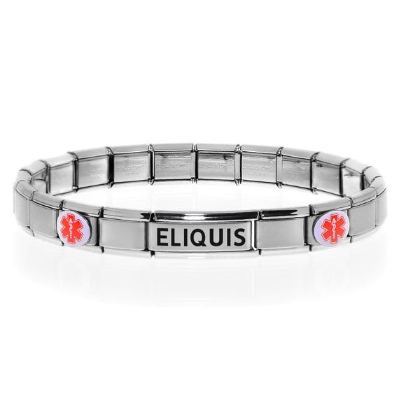 Medical Alert ID Charm Bracelet for Medication ELIQUIS for Women