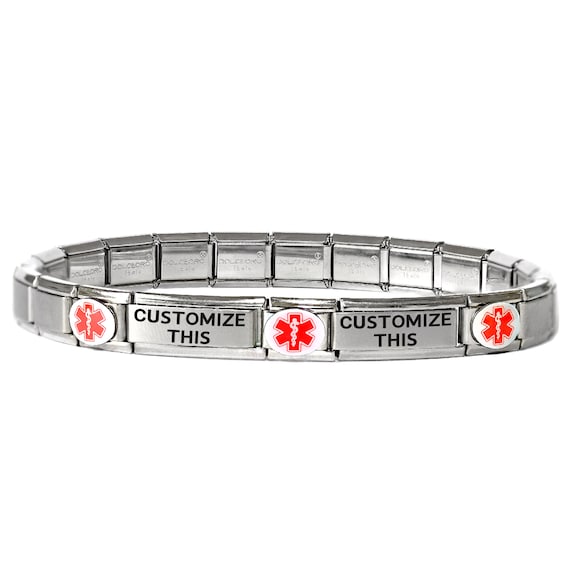 Bangle Medical ID Alert Charm Bracelet for Women