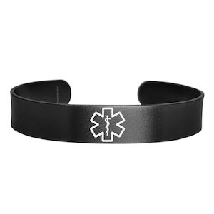 Medical ID Bracelet for wrist size 6&quot;- 9&quot;, Emergency Info Allergy Alert Bracelet up to 480 Characters, Surgical Grade 316L Stainless Steel