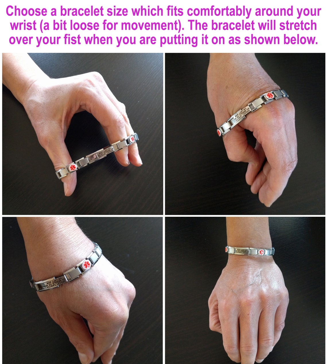 Medic Alert Bracelet Addisons Disease Bracelet Etsy