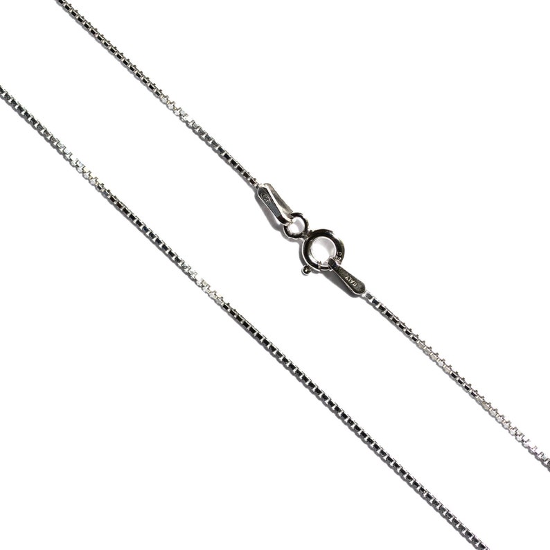 May include: A silver chain necklace with a lobster clasp.