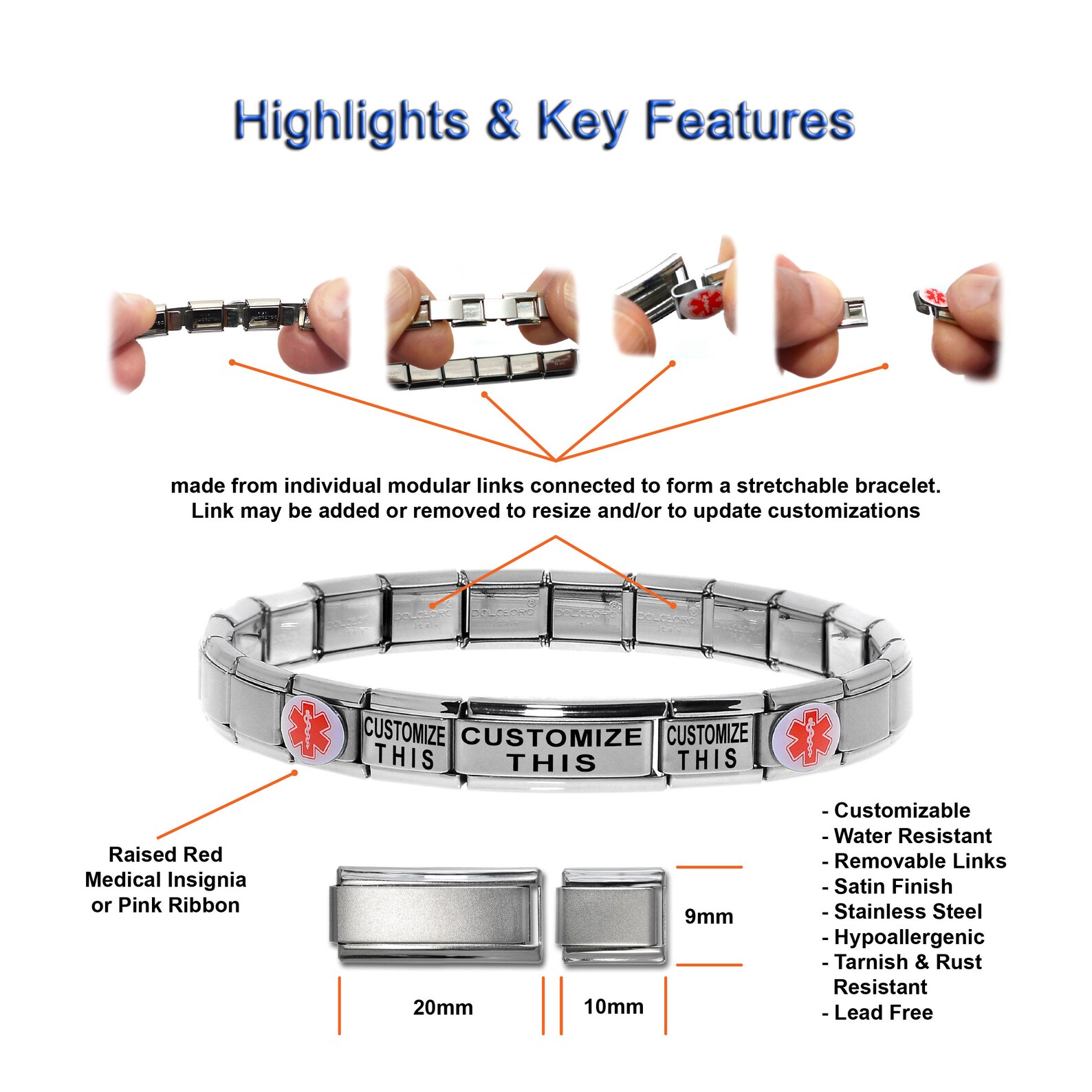 PACEMAKER - Medical Alert ID Charm Bracelet, Heart Patients - Dolceoro ...