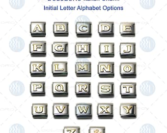 Dolceoro Italian Charm Letter Fit All Brands 9mm Modular Charm Links, Gold Color Italian Charm Alphabet, Initial Charms, Modular Alphabets