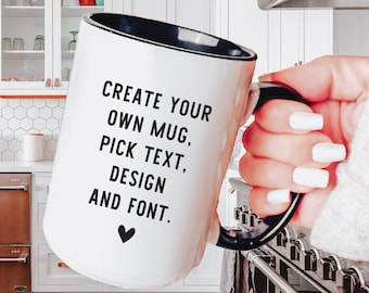 Custom Text mug, Design your own Mug, Gift for friend,Create your own mug, Logo Mug,Personalized Ceramic Mug,Customizable Message Coffee Cup