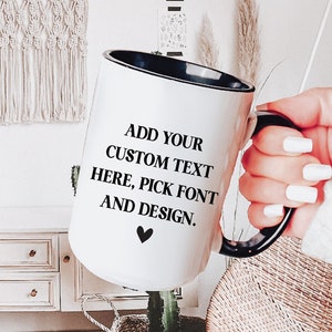 Custom Mug, Personalized Mug, Valentines Mug, Couple mugs, Valentine gift, Design your own mug, Monogram Mug, Valentine day gift for him. image 1