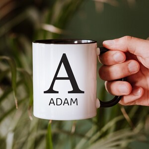 Initial Mug: Personalized Letter Coffee Cup, Custom Text