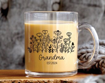 Grandma mug personalized, New Grandma Gift, Grandma Mug, Grandma Mugs, Mug Grandma, Black Handle White Mug New Grandma Baby Reveal Gift cup