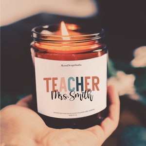 teacher christmas gifts, Custom gifts for teacher, teacher candle personalized gift, Unique candle Gift for Teacher, best teacher gift idea