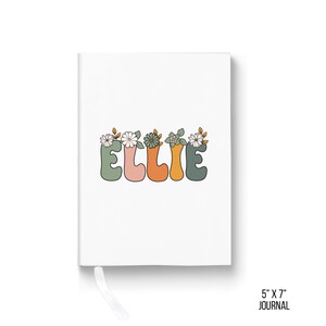 Floral Name Hardcover Journal: Personalized Lined Notebook