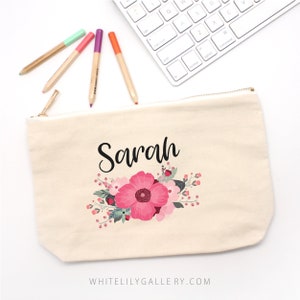 Personalized pencil case, Custom Pencil Case, pencil case kids, Zipper pouch, Pencil Pouch, Floral Pencil Case, Pencil Case large,Name pouch