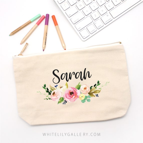 Rose Floral Pencil Pouch