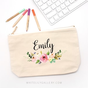 Personalized Pencil case, Custom Pencil Case, Custom Pouch, Zipper pouch, Pencil Case, Pencil pouch, Floral Pencil Case,Personalized Pouch