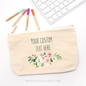 Personalized pencil case, Custom Pencil Case, pencil case kids, Zipper pouch, Pencil Pouch, Floral Pencil Case, Pencil Case large,Name pouch