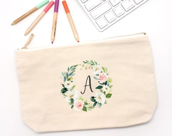 Personalized pencil case, Custom Pencil Case, pencil case kids, Zipper pouch, Pencil Pouch, Floral Pencil Case, Pencil Case large,Name pouch