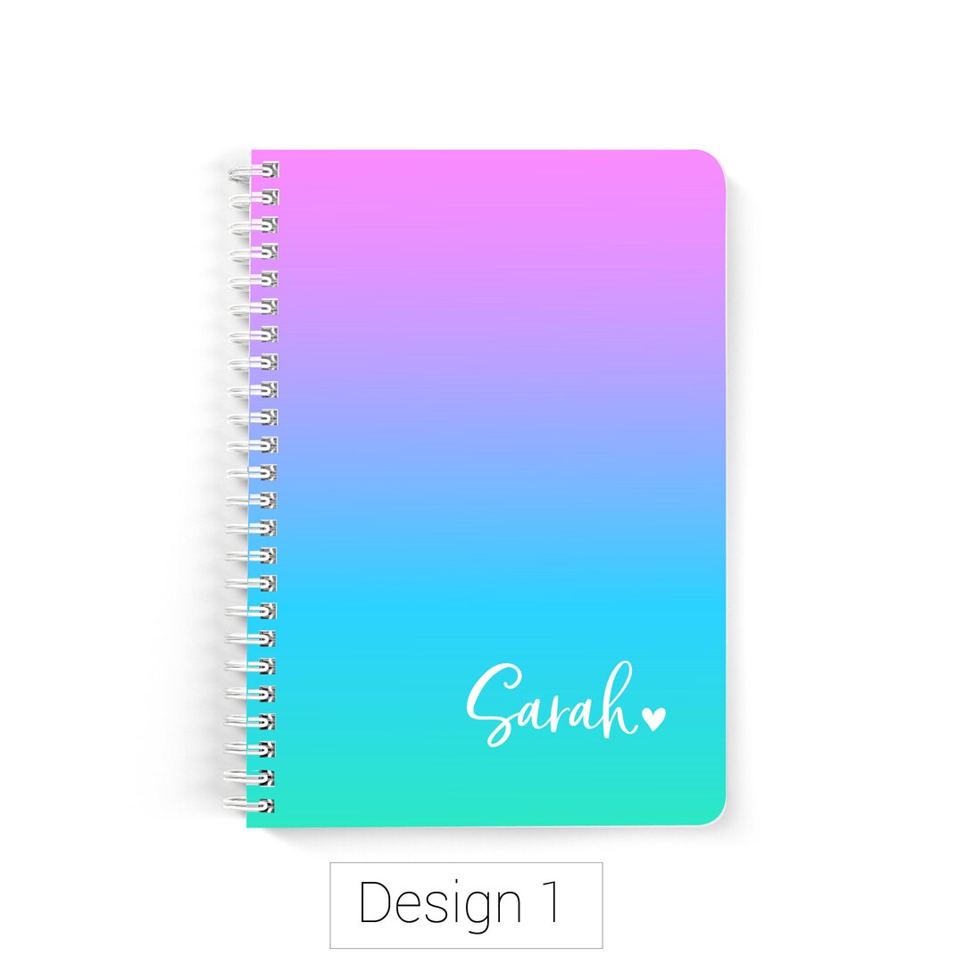 Spiral Notebook Lined Custom Notebook Personalized Etsy