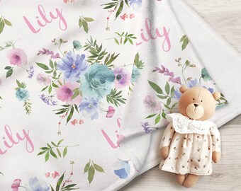 Personalized Baby Blanket - Luxury Faux Fur Receiving Blanket 27x40 Inches