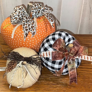 Fabric pumpkin set of 3