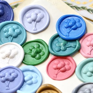 Cachets de cire autocollants Ballons - Self-adhesive wax seal Balloons