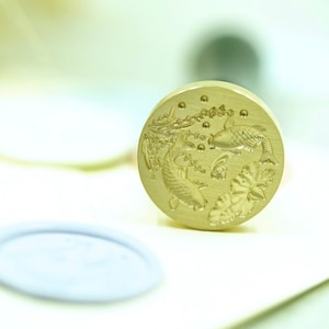 Sceau 3D Carpes Koï pour cachet de cire - 3D seal Koi carp for wax seal