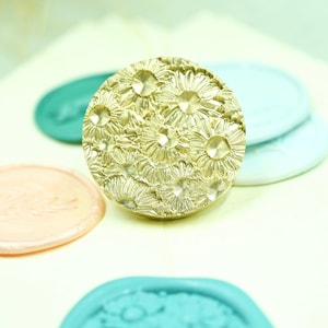 Sceau 3D Marguerites pour cachet de cire - 3D Daisy stamp for wax seal