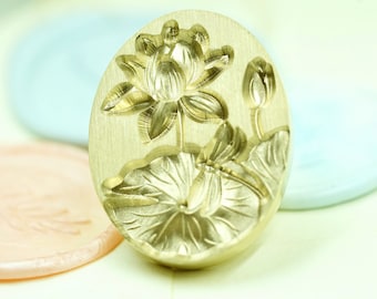 Sceau 3D Nénuphar pour cachet de cire - Water lily 3D stamp for wax seal