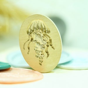Sceau 3D Méduse pour cachet de cire, mariage, faire-part, scrapbooking - 3D Jellyfish stamp for wax seal, weddings, invitations cards