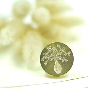 Sceau 3D Vase aux fleurs pour cachet de cire mariage faire-part - 3D Vase of flowers stamp for wax seal, weddings, invitations cards