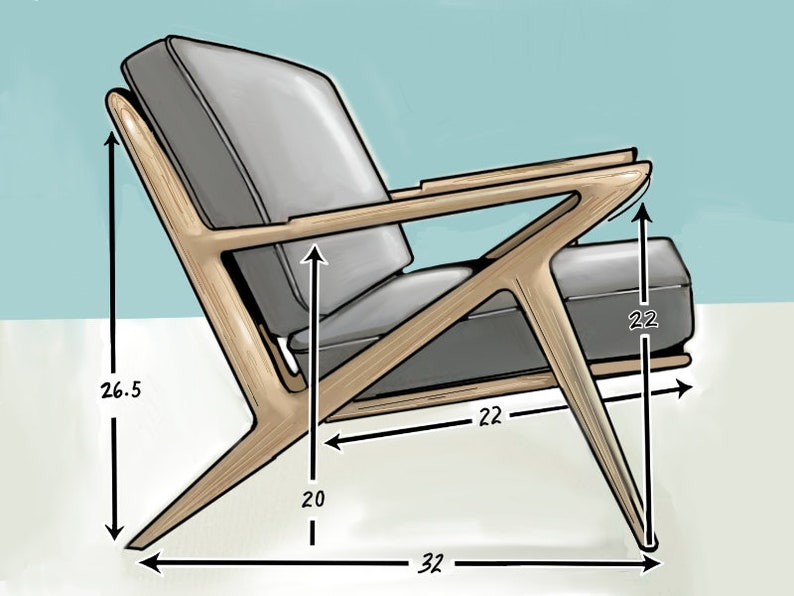 Handmade Oak Z Chair Etsy