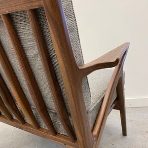 Beautiful Solid Walnut Hand Made Walnut Z Chair in Charcoal image 2