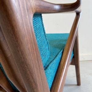 Stunning Handmade Walnut Z Chair in Ocean Blue image 6