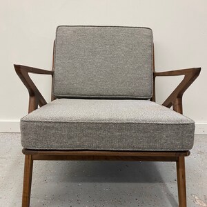 Beautiful Solid Walnut Hand Made Walnut Z Chair in Charcoal image 5