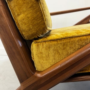 Exquisite Handmade Solid Walnut Z Chair in Mustard image 2