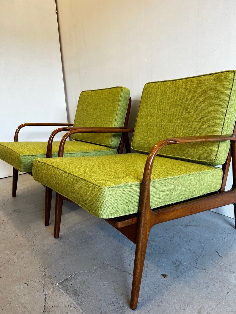 Amazing Vintage Walnut Lounger Chairs Etsy