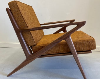 Beautiful Handmade Walnut Z Chair in Honey Almond