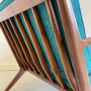 Stunning Handmade Walnut Z Chair in Ocean Blue image 4