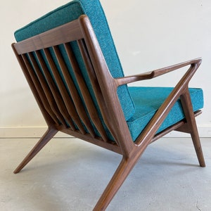 Stunning Handmade Walnut Z Chair in Ocean Blue image 3