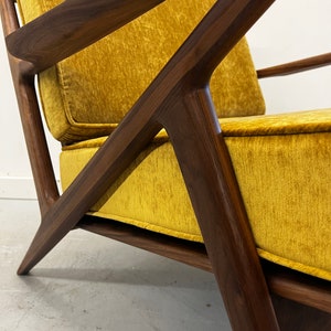 Exquisite Handmade Solid Walnut Z Chair in Mustard image 6