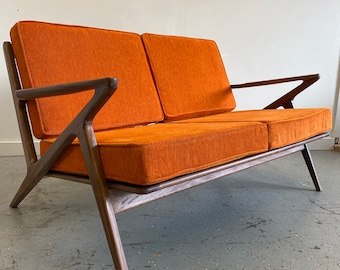 Orange Details about   Lexicon Damala Collection Retro Inspired Love Seat Couch Open Box 