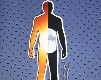 Human Body Sun Moon Bumper sticker