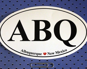 Albuquerque New Mexico (ABQ) Oval Bumper Sticker