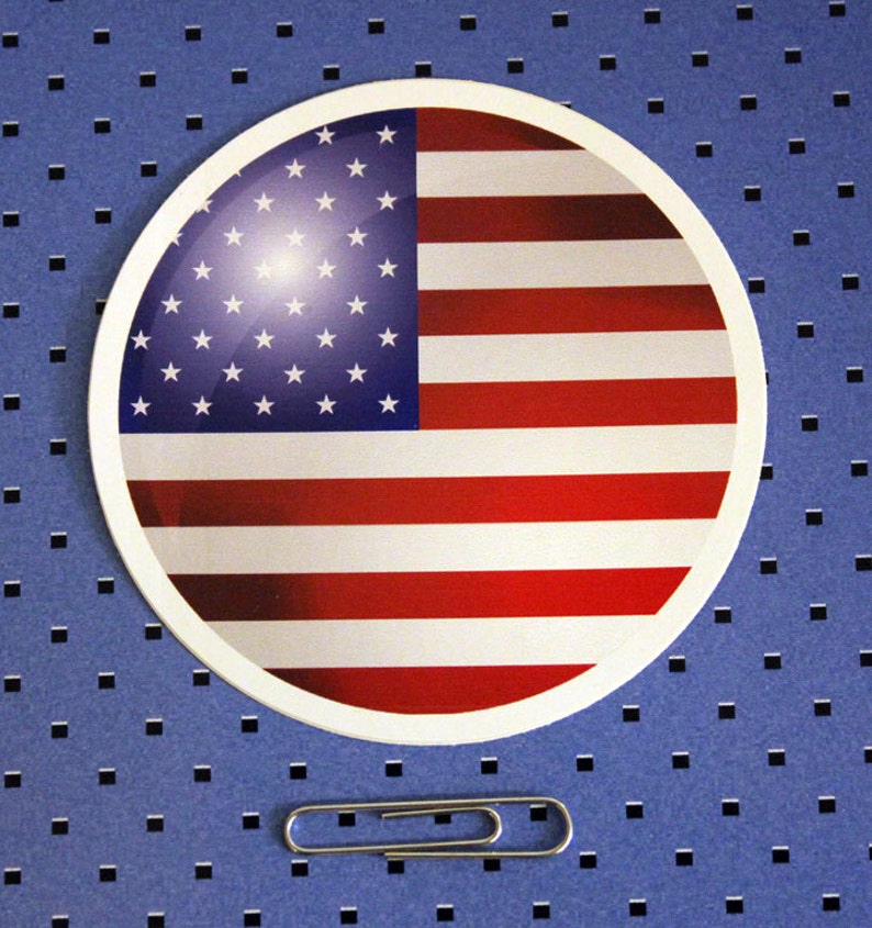American Flag Circle Bumper Sticker image 1