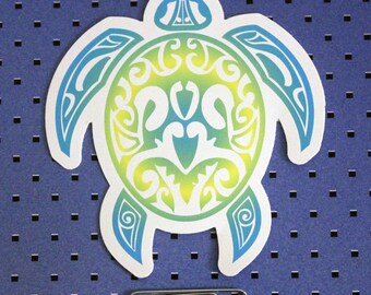Tribal Turtle Decal | Bumper Sticker | tribal turtle, sea turtle, ocean, window sticker, wall art, wall sticker, animal art